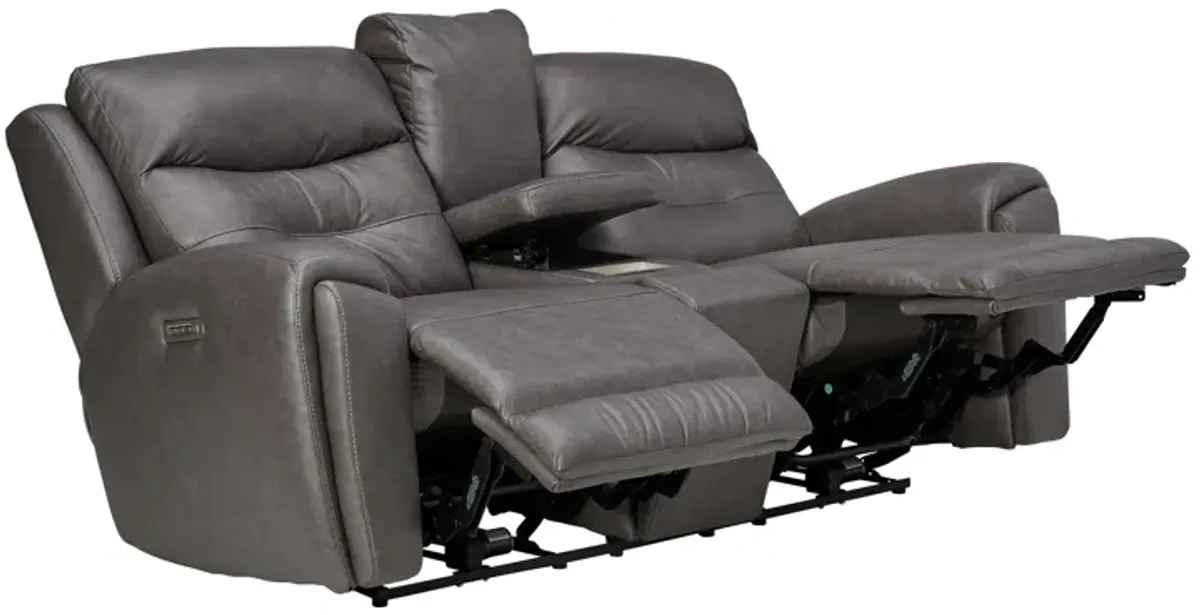 Celeste Grey Triple Power Reclining Console Loveseat by Southern Motion