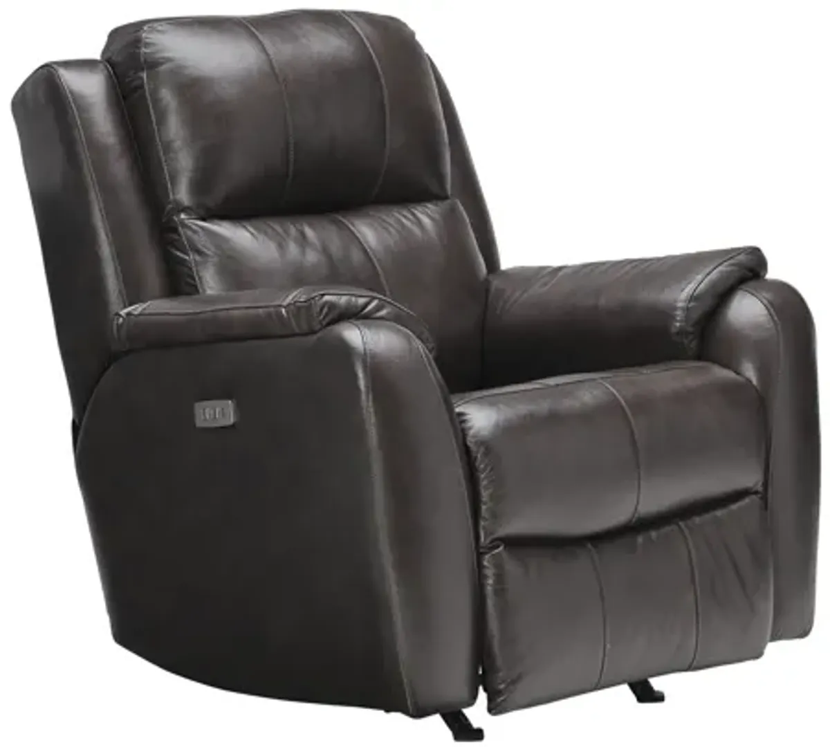 Zeus Slate Dual Power Leather Recliner by Southern Motion