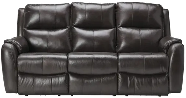 Zeus Slate Dual Power Leather Reclining Sofa by Southern Motion