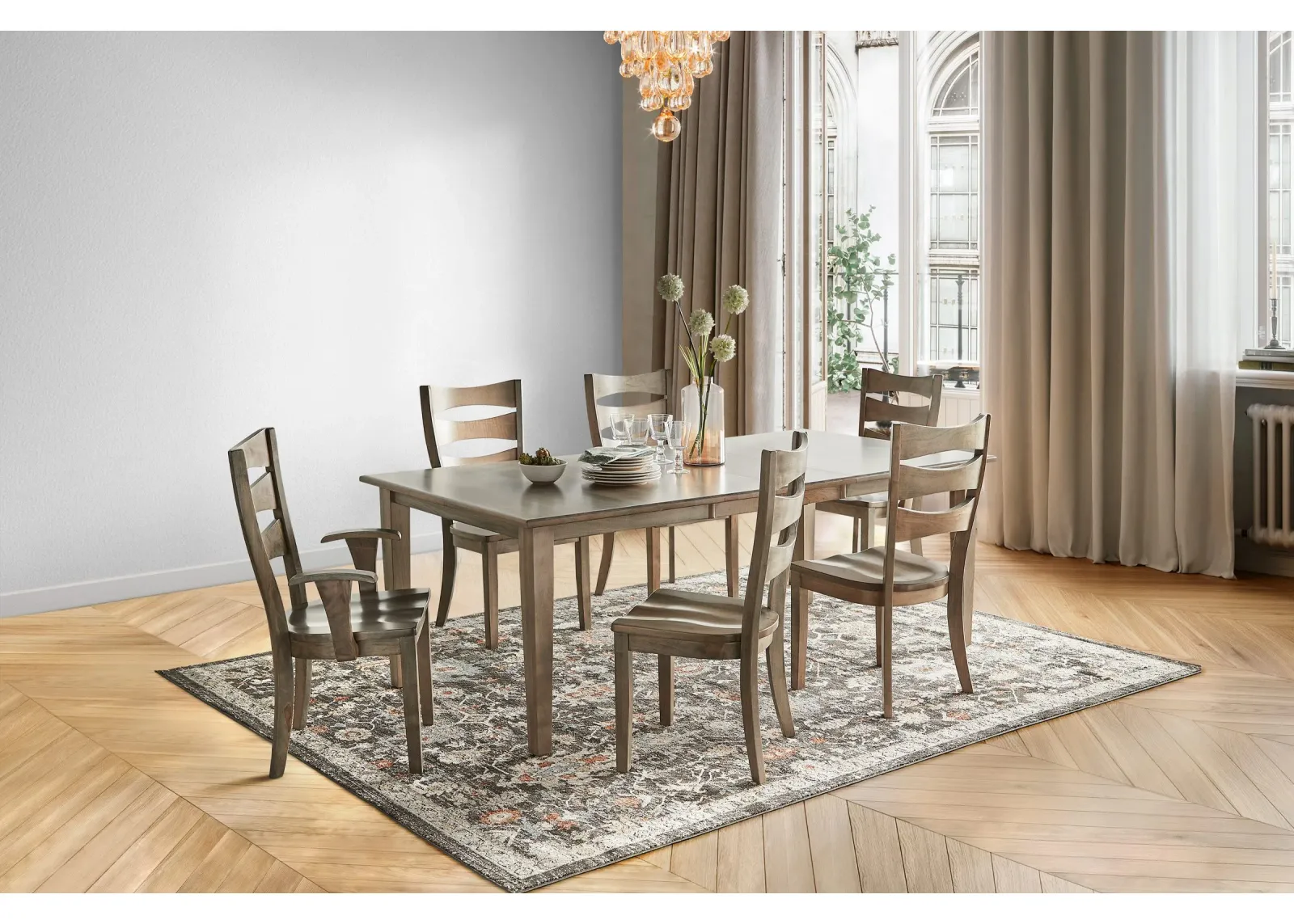 Sierra Table + 4 Side Chairs + 2 Arm Chairs by Daniels Amish