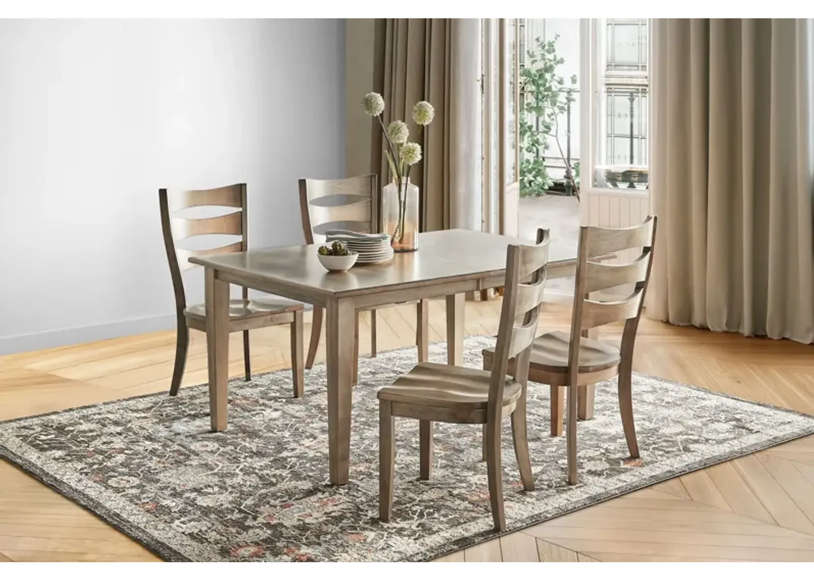 Sierra Dining Table + 4 Side Chairs by Daniels Amish