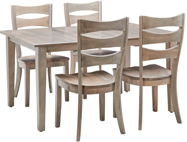 Sierra Dining Table + 4 Side Chairs by Daniels Amish