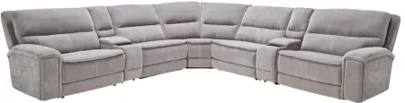 Vixen 7-Piece Triple Power Reclining Sectional with 3 Recliners