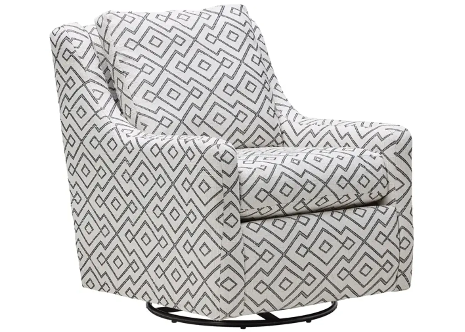 Lotus Black & White Swivel Glider