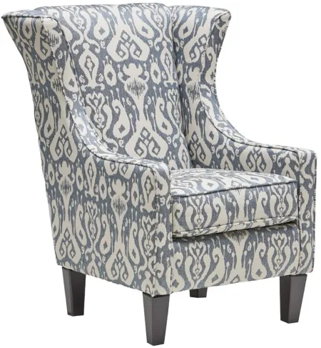 Tulip Blue Wing Back Accent Chair
