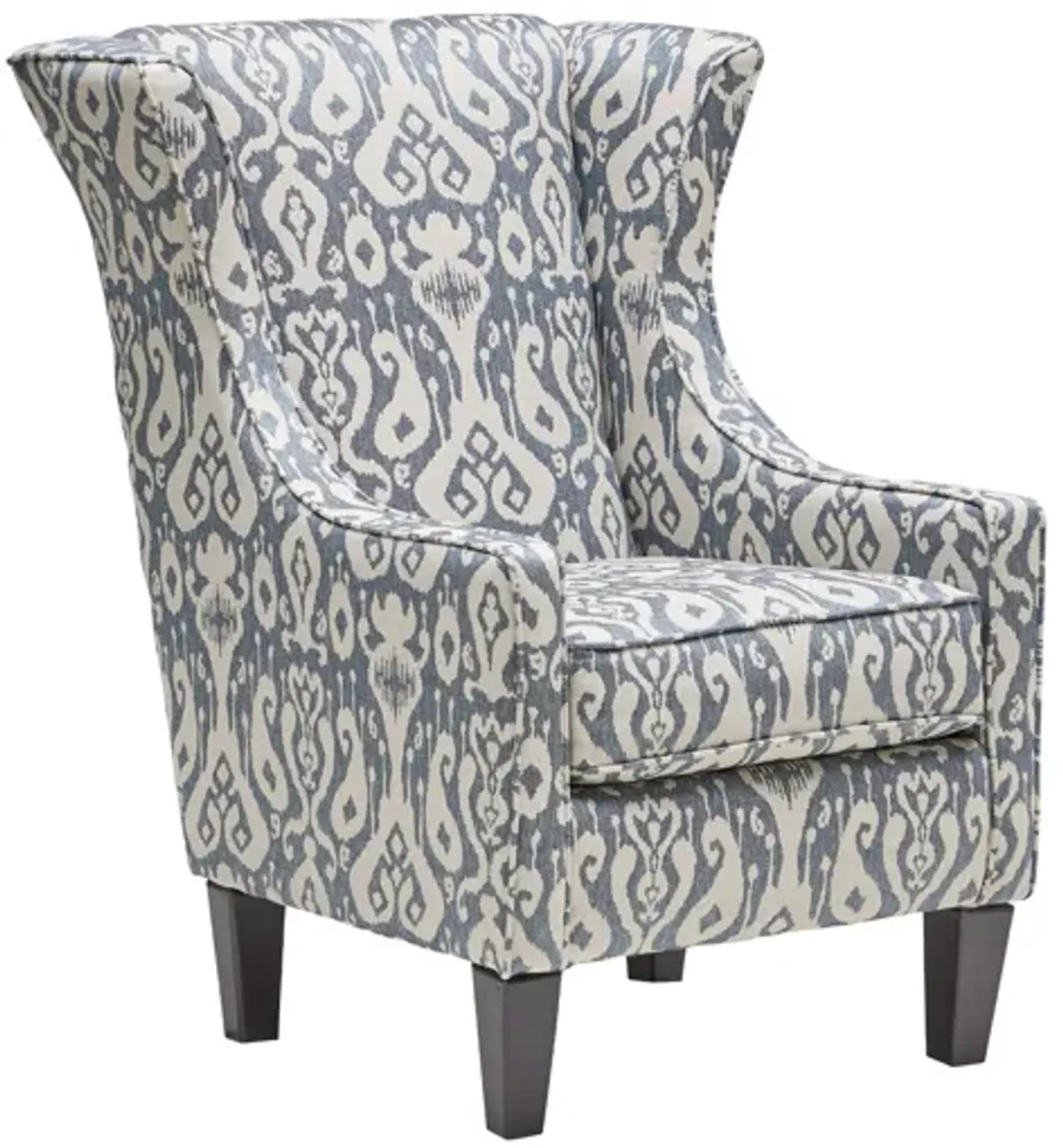 Tulip Blue Wing Back Accent Chair