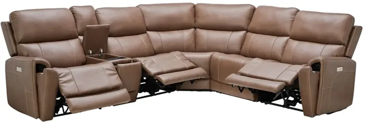 Troy 6-Piece Triple Power Reclining Sectional with Three Recliners