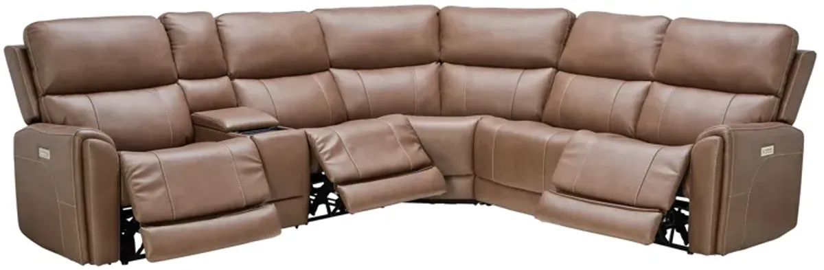 Troy 6-Piece Triple Power Reclining Sectional with Three Recliners