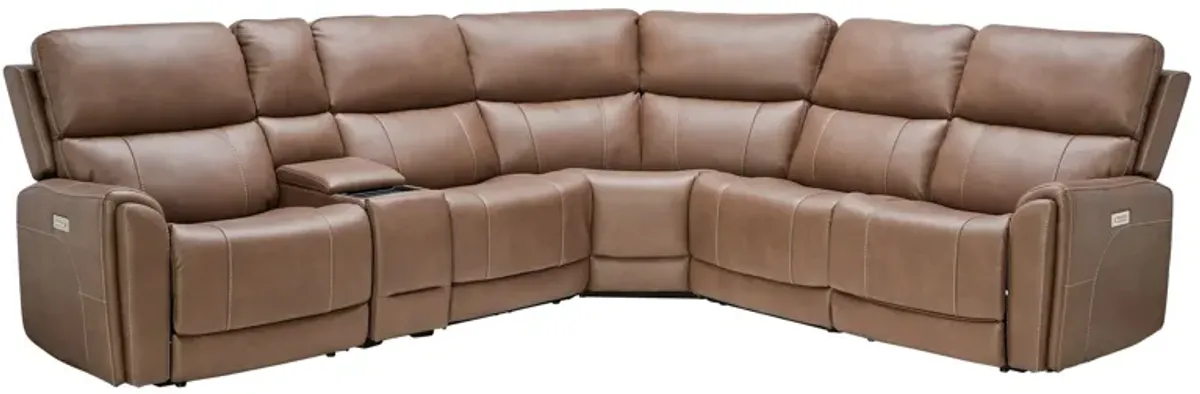 Troy 6-Piece Triple Power Reclining Sectional with Three Recliners