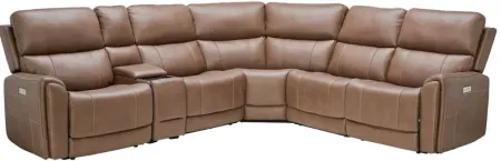 Troy 6-Piece Triple Power Reclining Sectional with Three Recliners