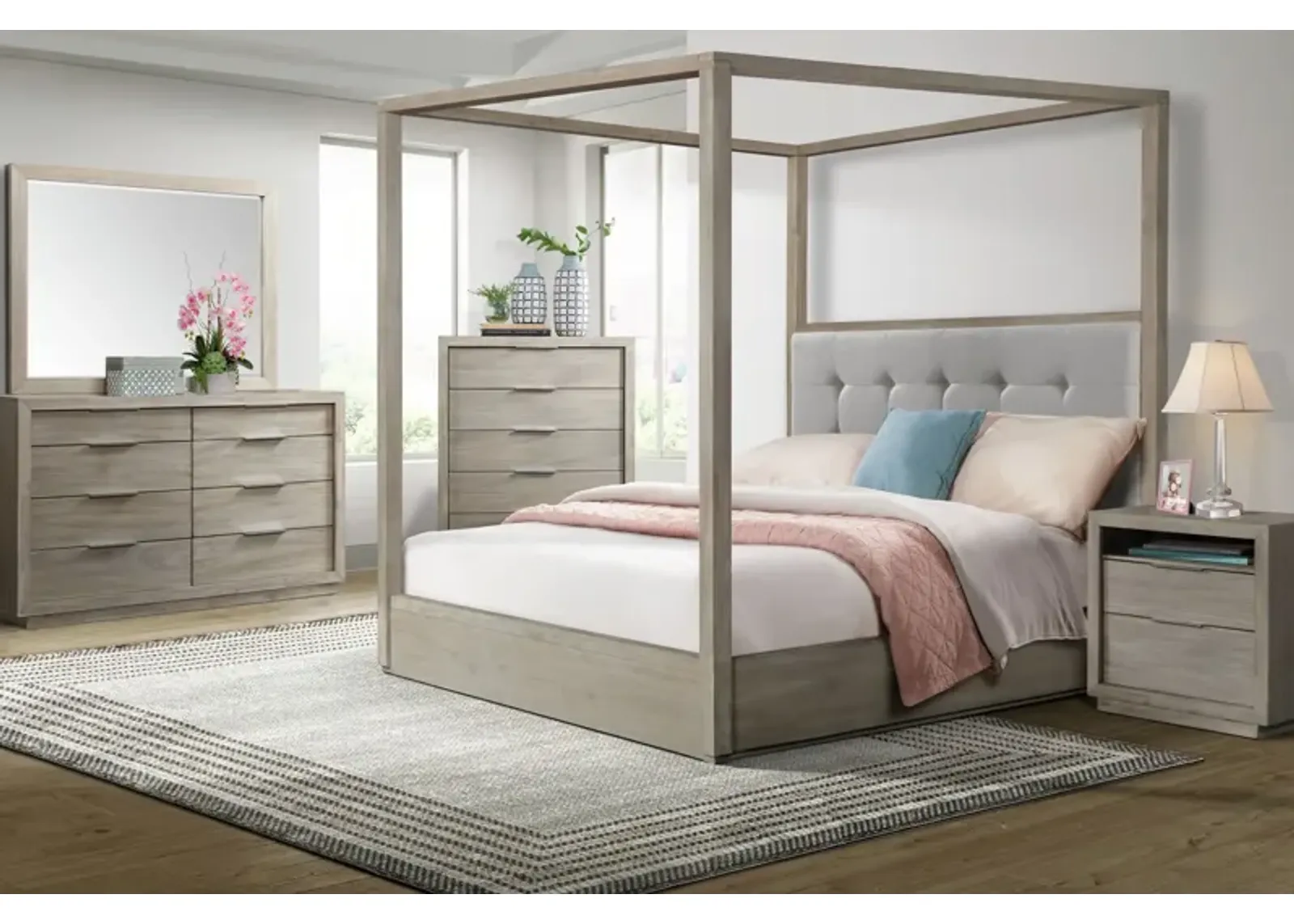 Bella 5-Piece King Canopy Bedroom Set