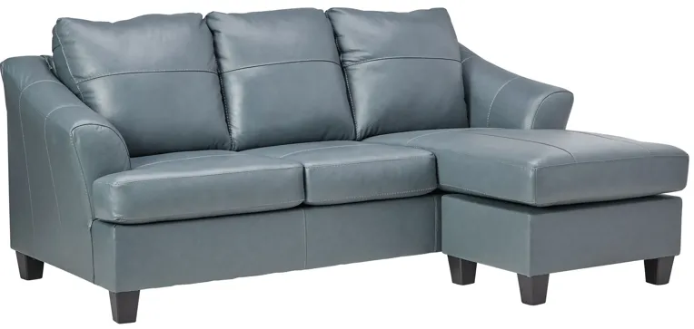 Wells Steel Leather Sofa Chaise