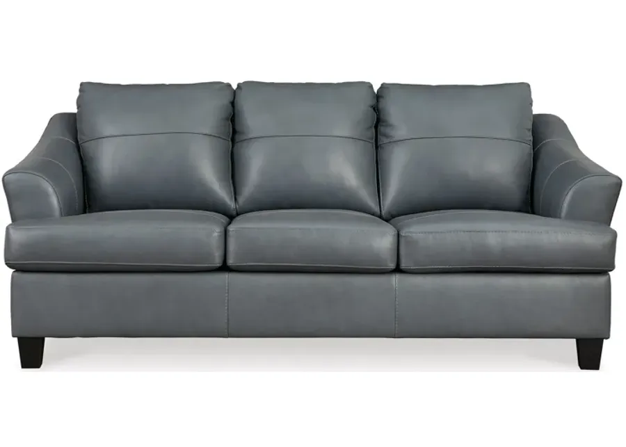 Wells Steel Leather Queen Sleeper Sofa