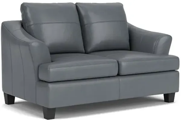 Wells Steel Leather Loveseat