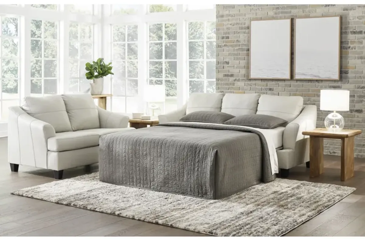 Wells Coconut Leather Queen Sleeper Sofa