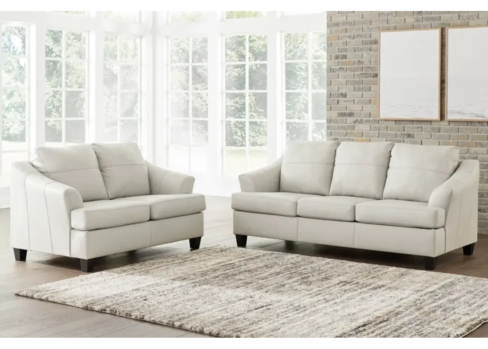 Wells Coconut Leather Loveseat