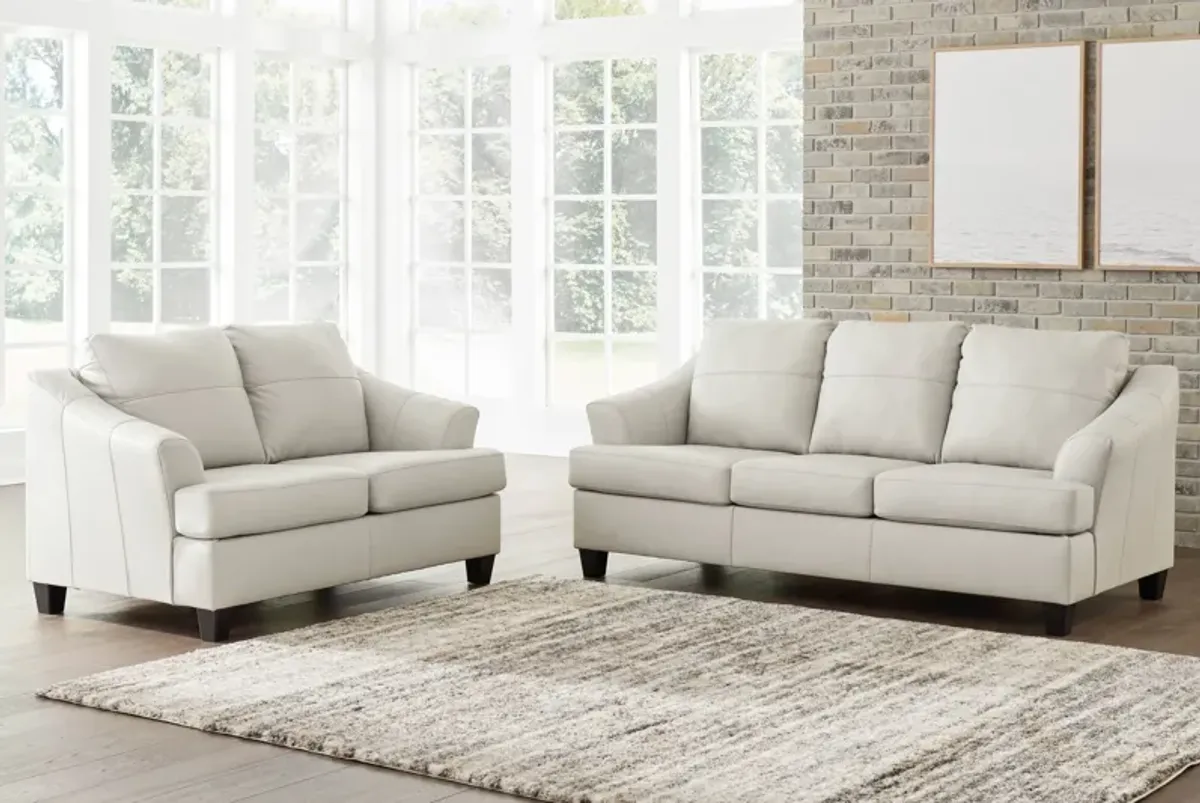 Wells Coconut Leather Loveseat