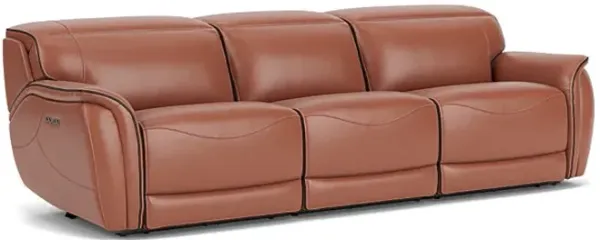 Corbin Brown Leather Dual Power Reclining Sofa