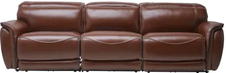 Corbin Brown Leather Dual Power Reclining Sofa