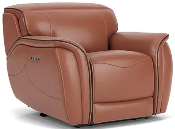 Corbin Brown Leather Dual Power Recliner