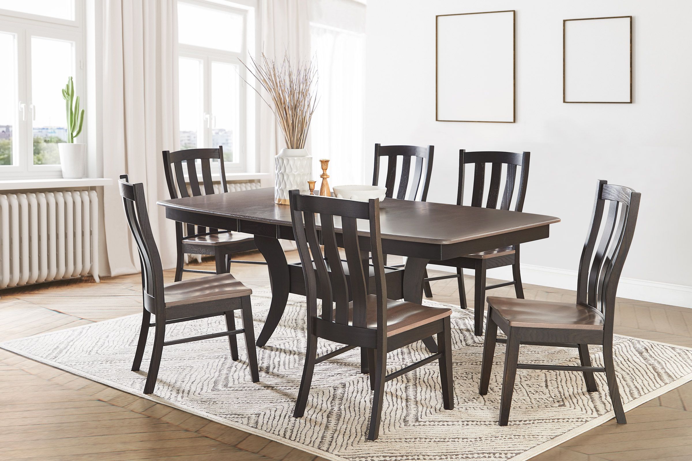 Covina Solid Oak Table by Gascho with Driftwood Finish