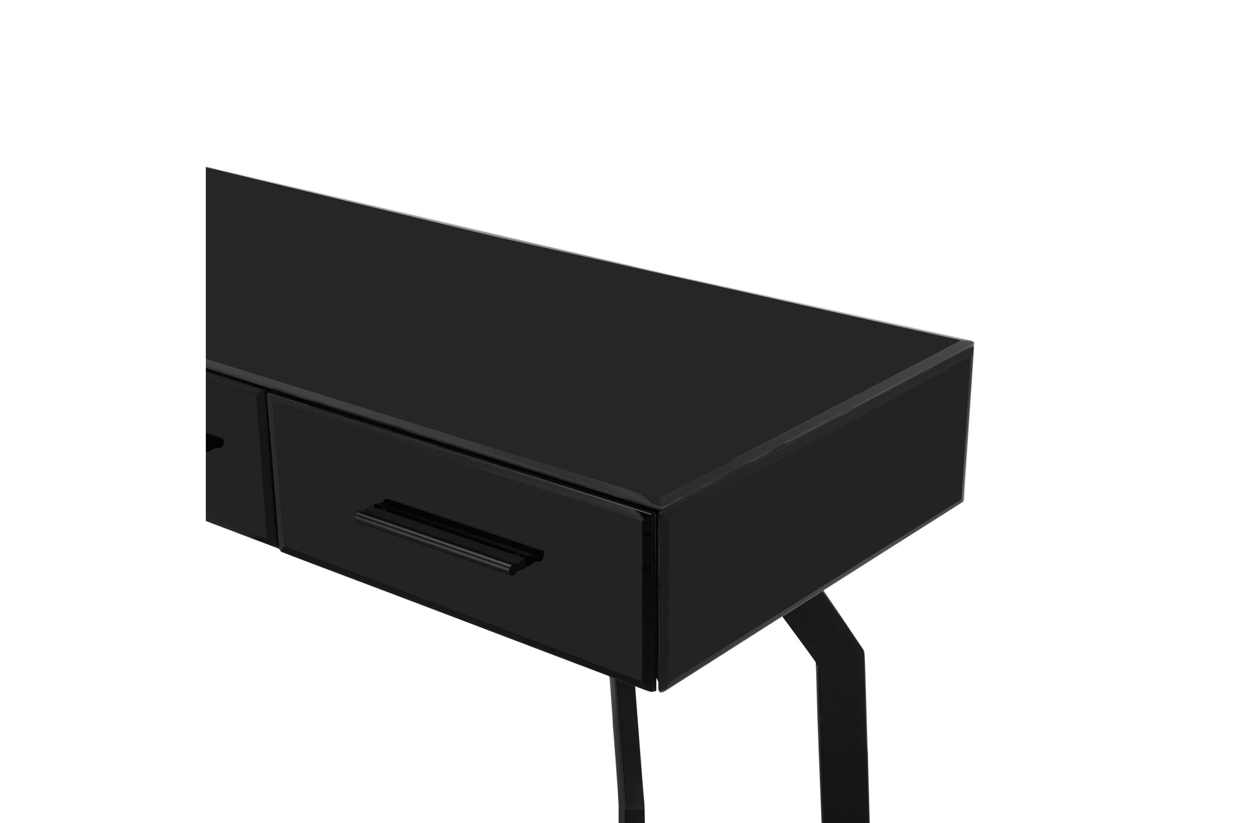Santana Black Glass Desk Console Table