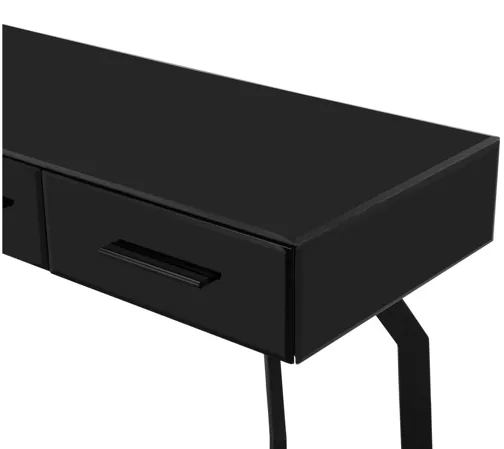 Santana Black Glass Desk Console Table