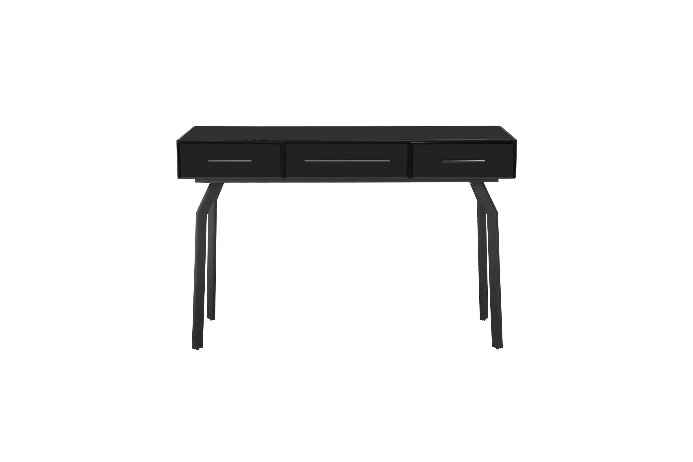 Santana Black Glass Desk Console Table