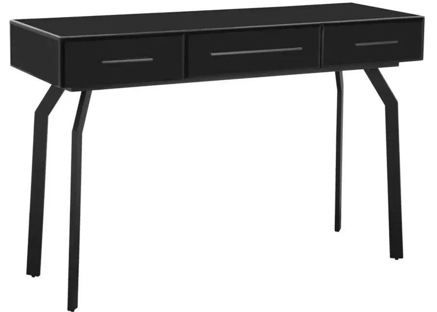 Santana Black Glass Desk Console Table