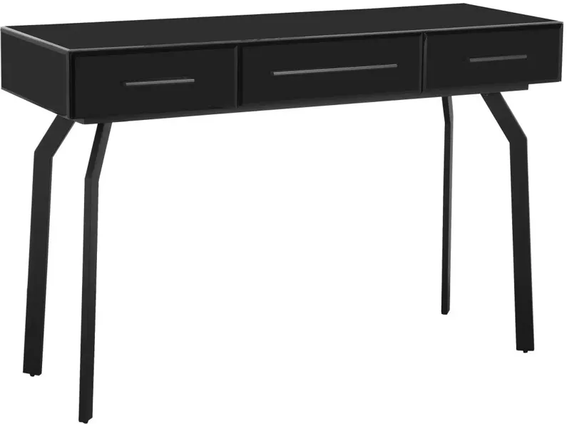 Santana Black Glass Desk Console Table