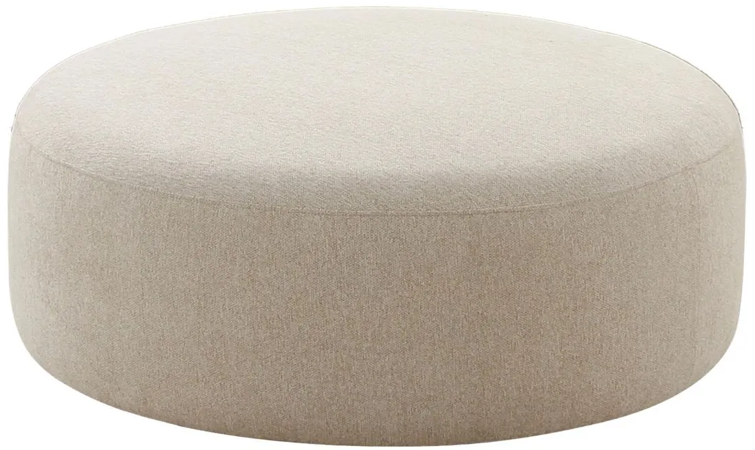 Broohah Beige Micro-Herringbone Ottoman