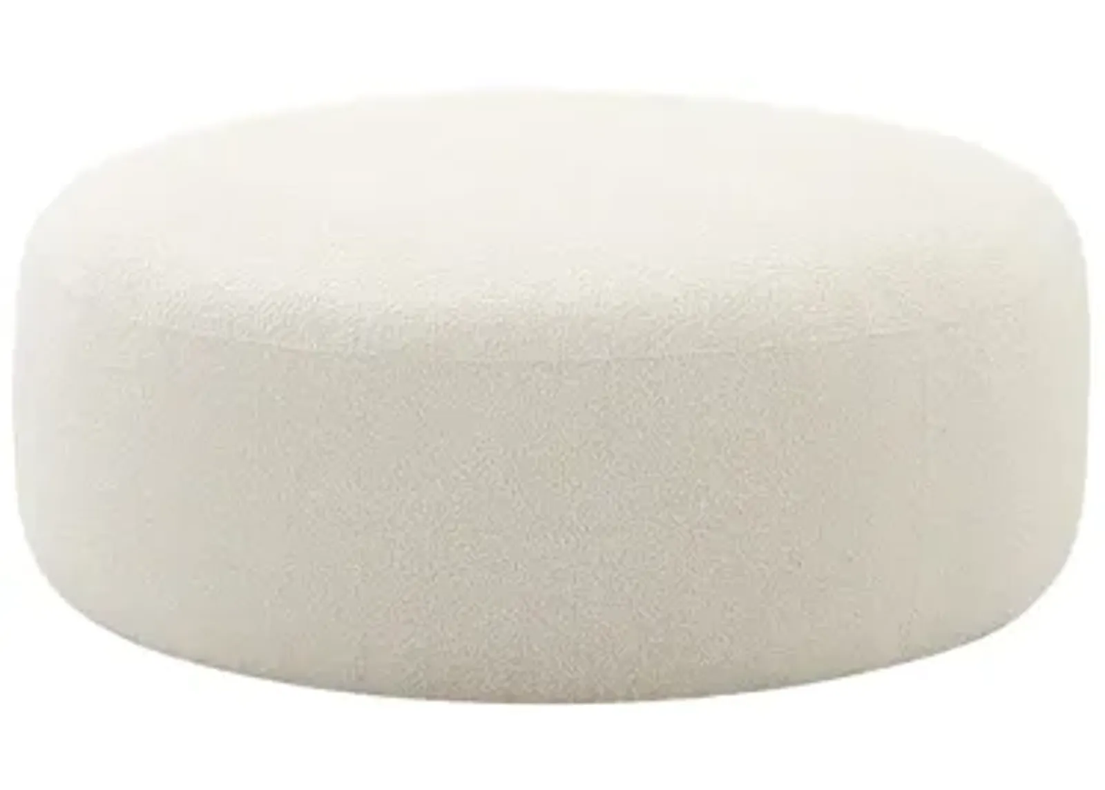 Broohah Cream Boucle Ottoman