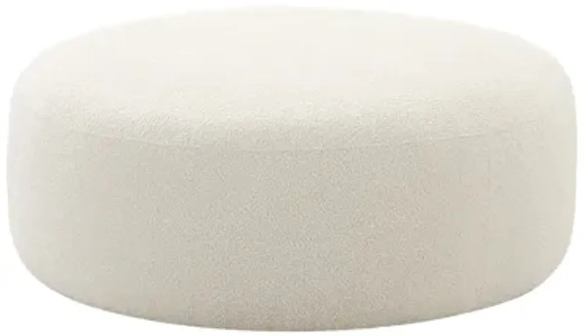 Broohah Cream Boucle Ottoman