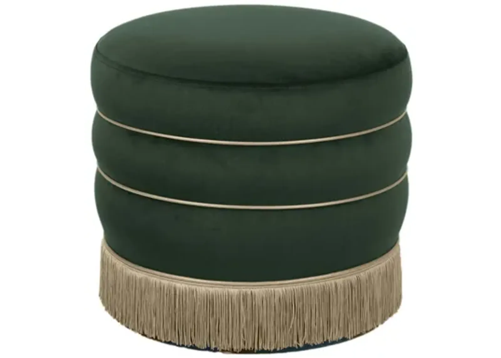 Lakka Green Velvet Ottoman