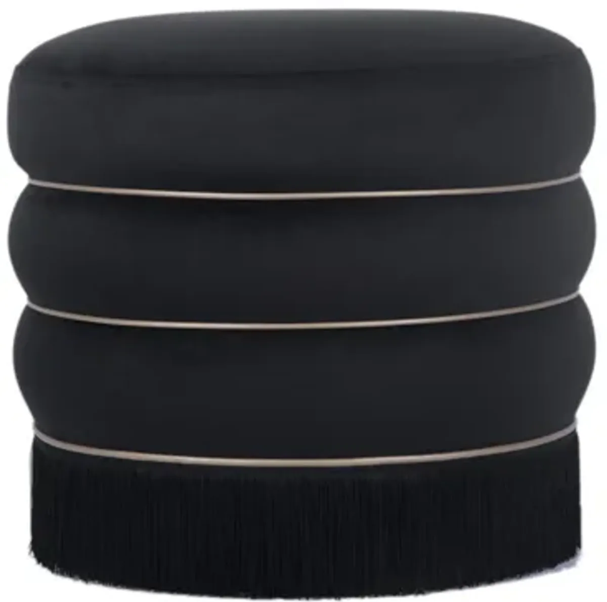 Lakka Black Velvet Ottoman