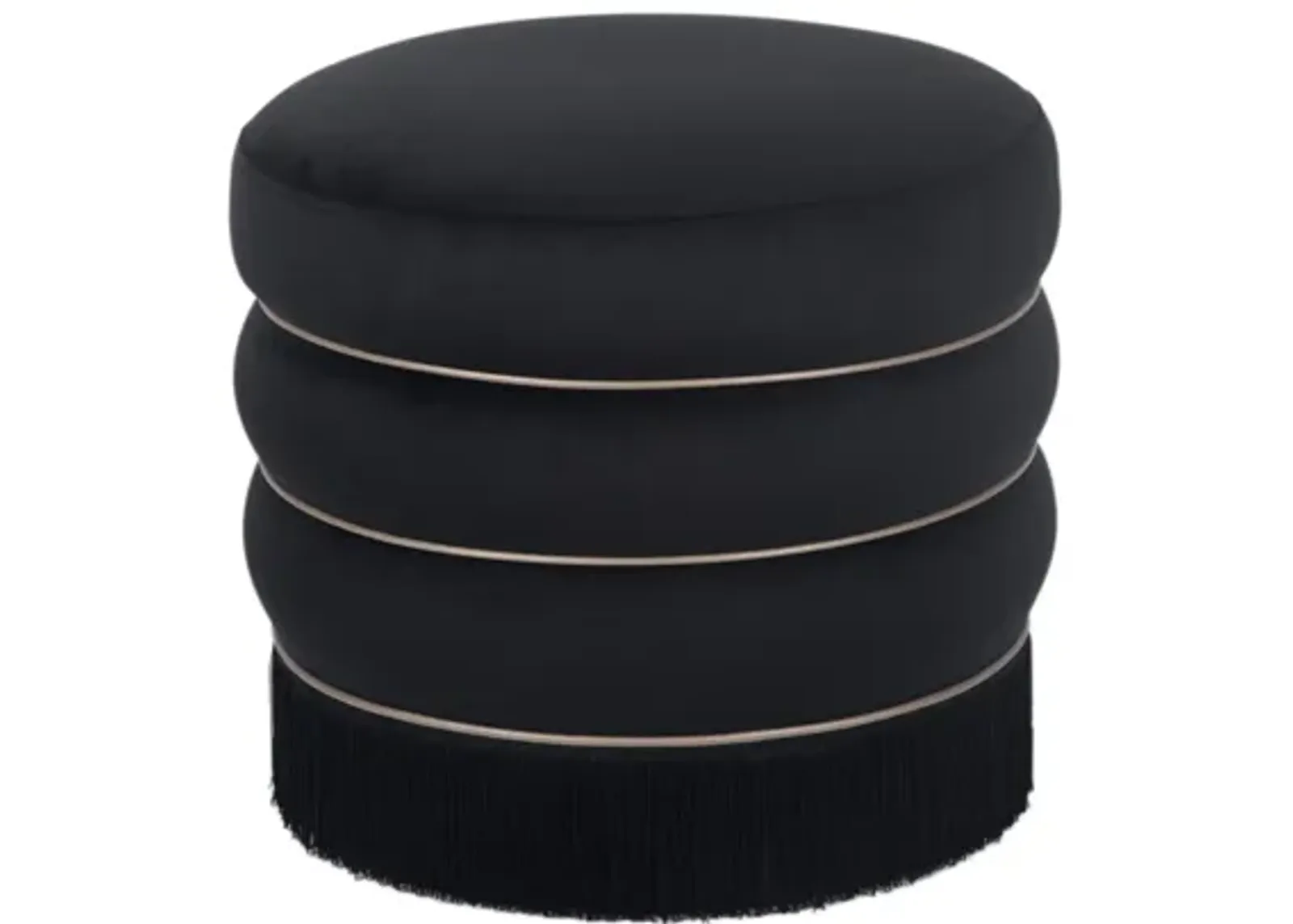 Lakka Black Velvet Ottoman