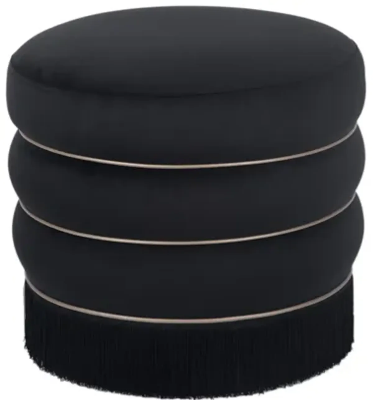 Lakka Black Velvet Ottoman