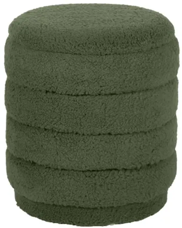 "Wasn't Me" Olive Green Round Storage Ottoman