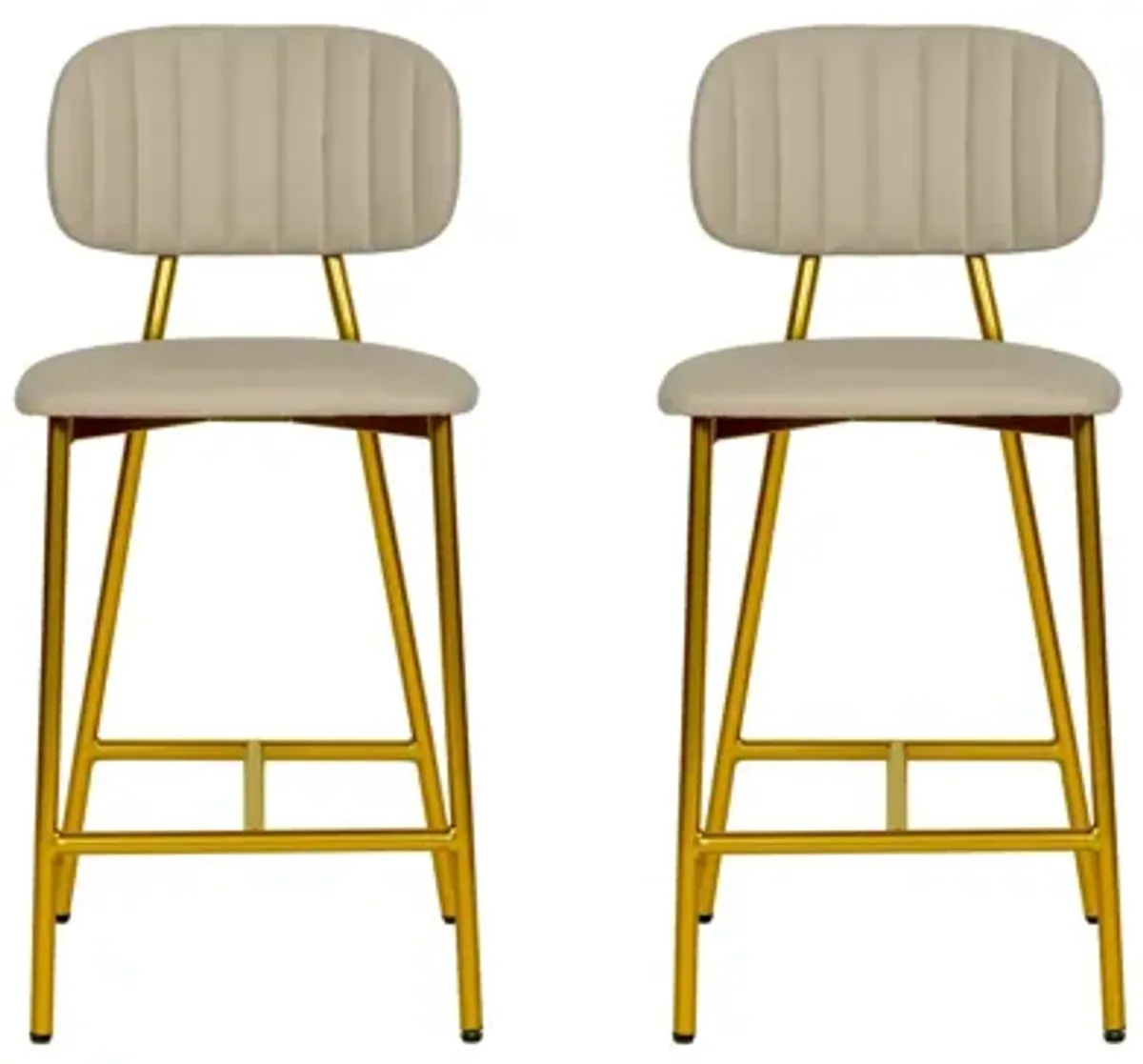 Ariana Nude Vegan Leather Counter Stool - Set of 2