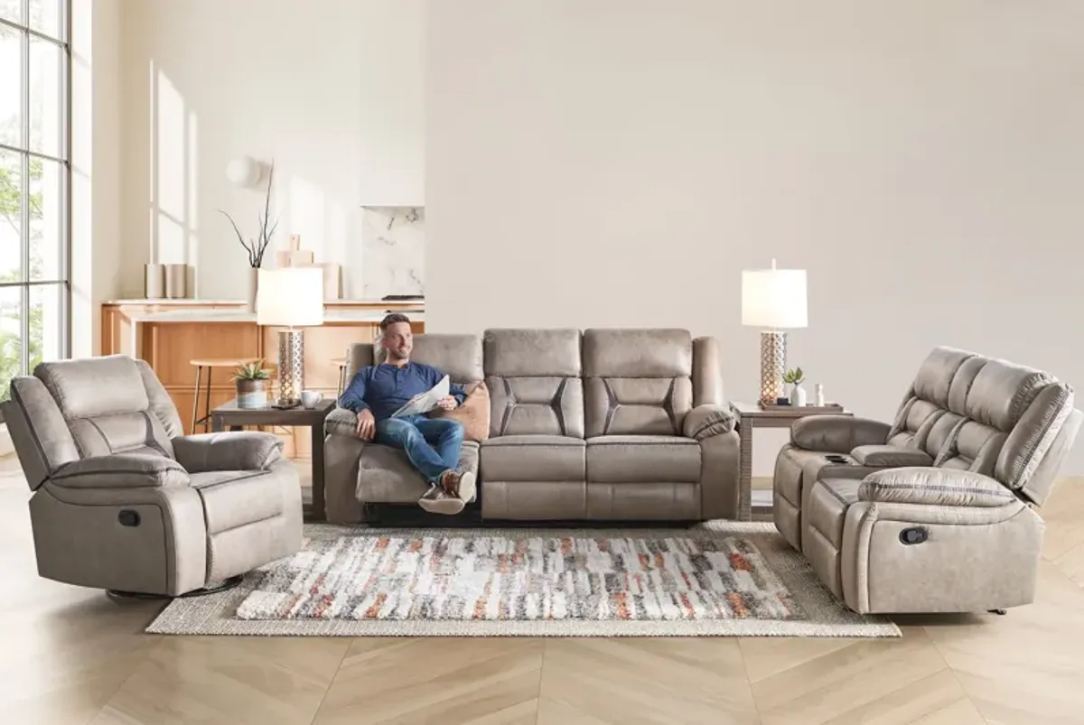 Duke Taupe Reclining Sofa