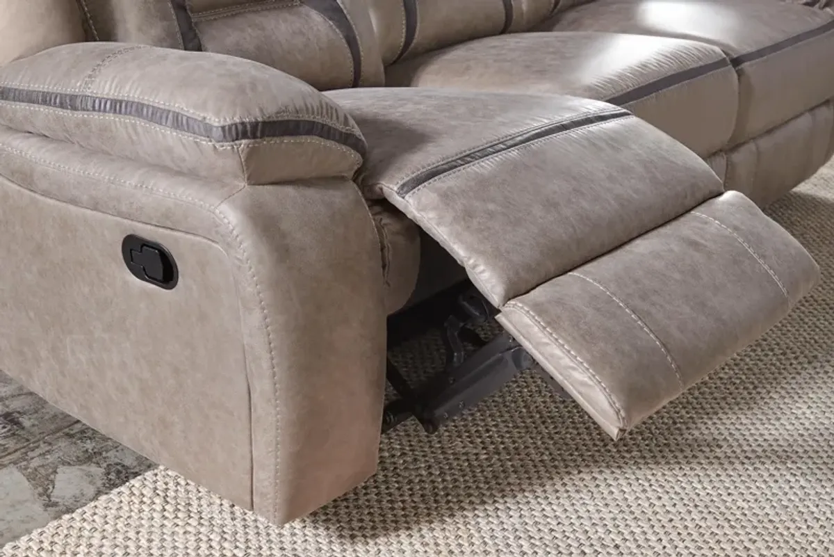 Duke Taupe Reclining Sofa