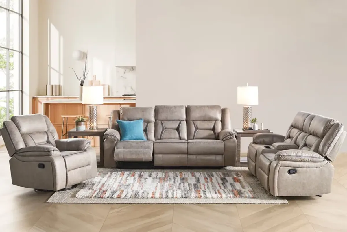 Duke Taupe Reclining Sofa