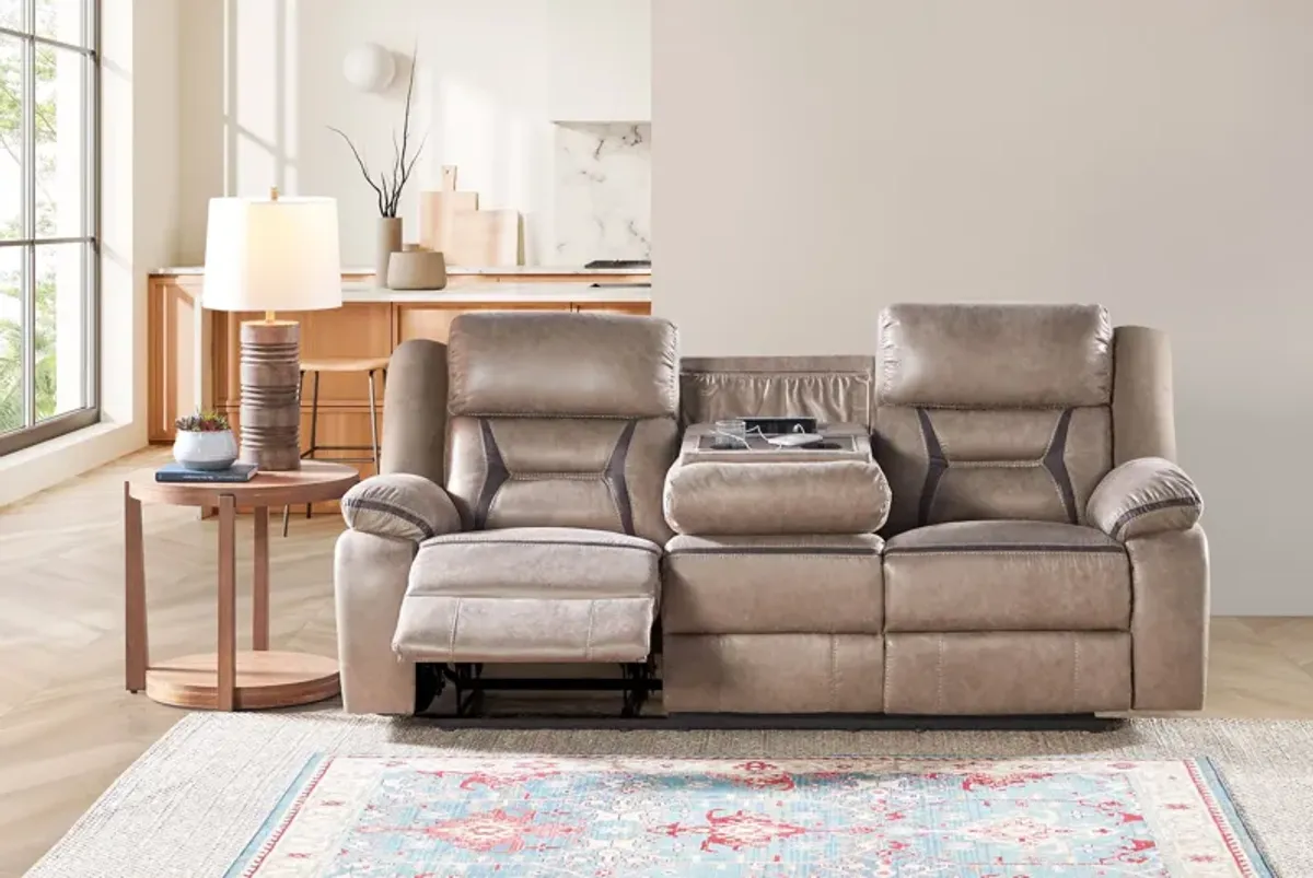 Duke Taupe Reclining Sofa