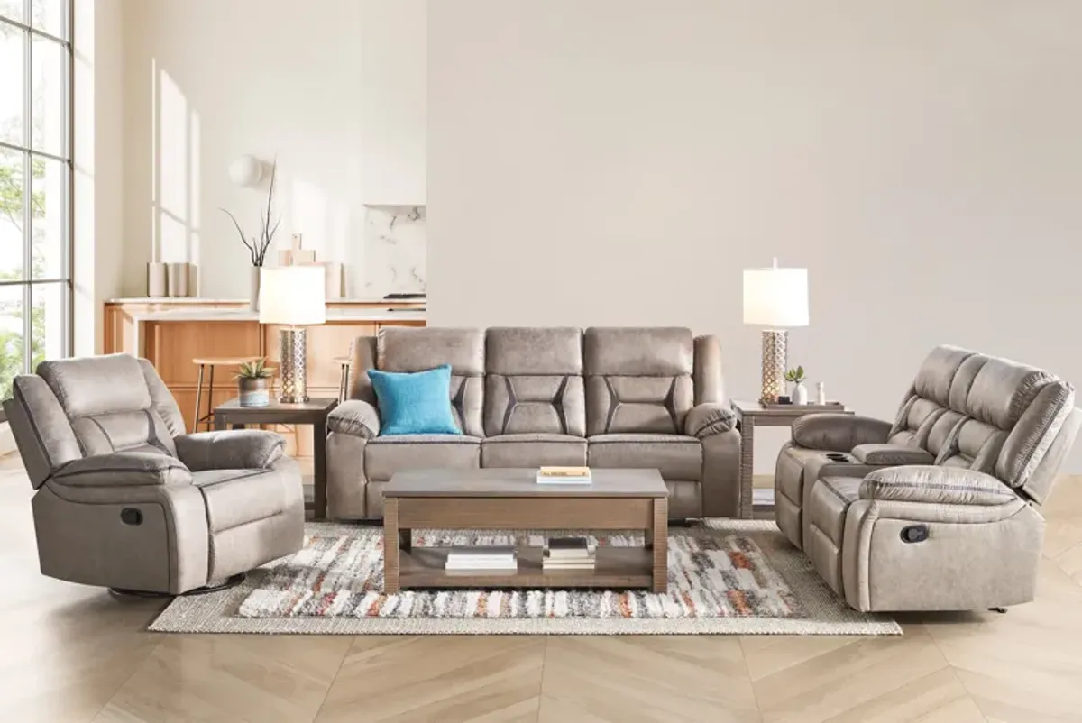 Duke Taupe Reclining Sofa