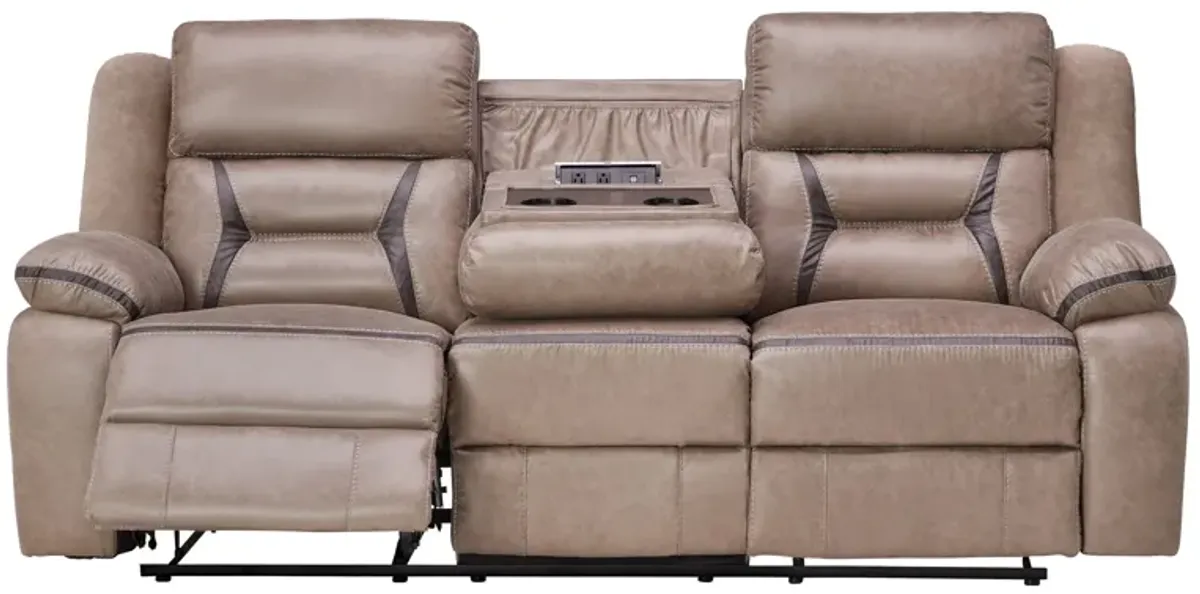 Duke Taupe Reclining Sofa