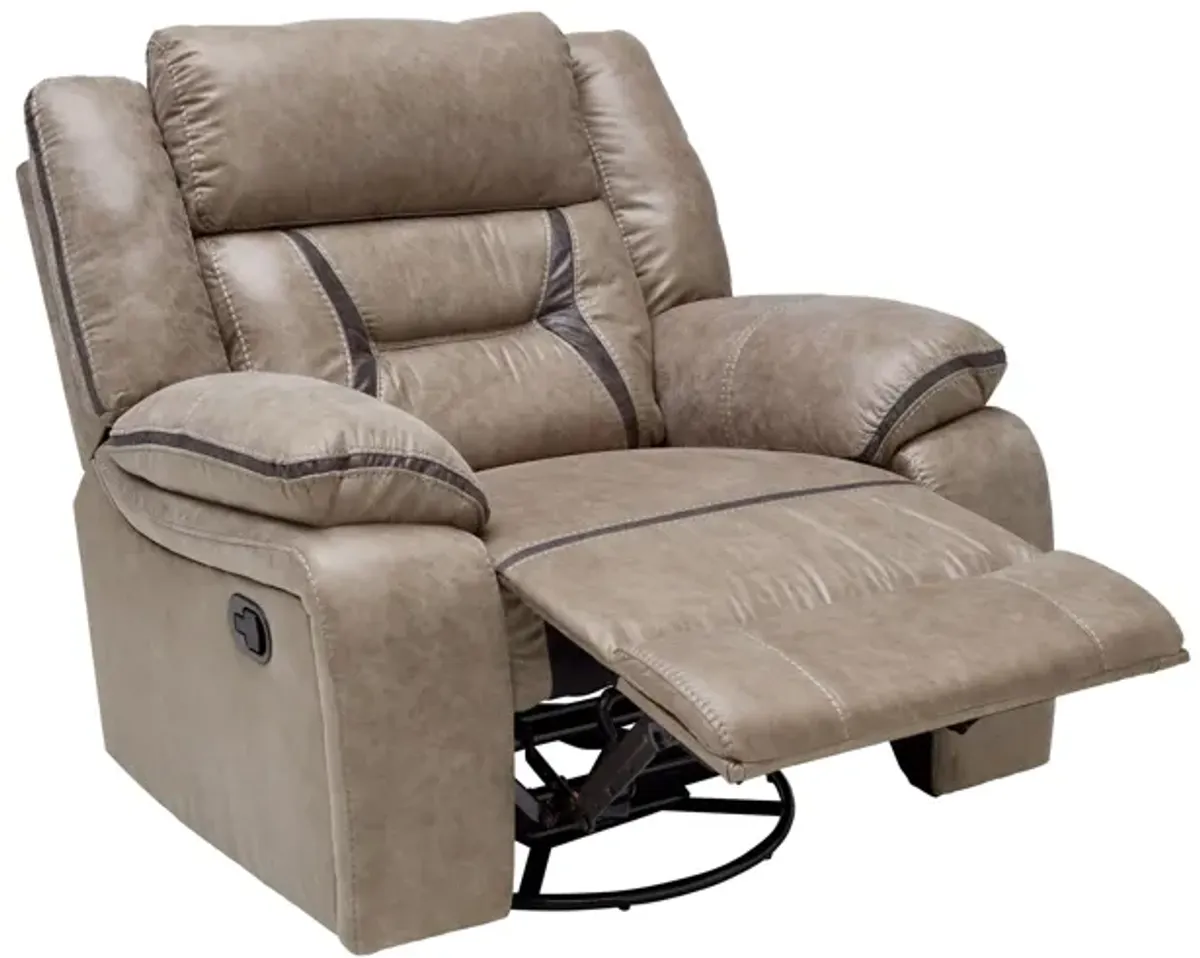 Duke Taupe Swivel Glider Recliner