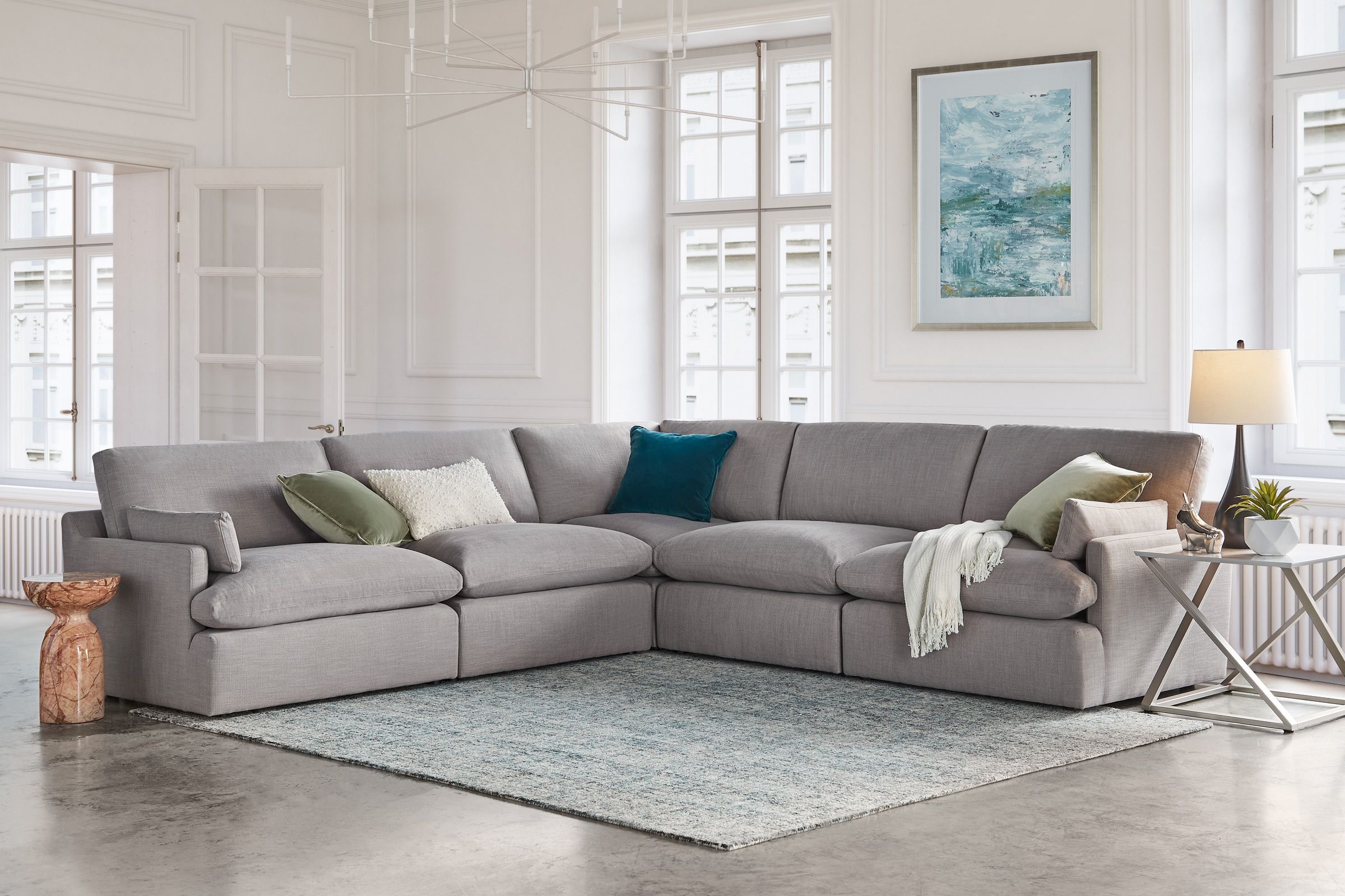 Effie 5Piece Grey Sectional