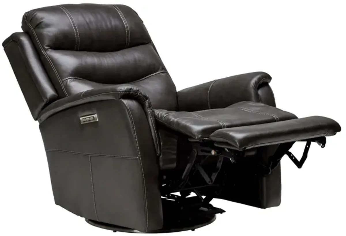 Cash Steel Triple Power Leather Swivel Recliner