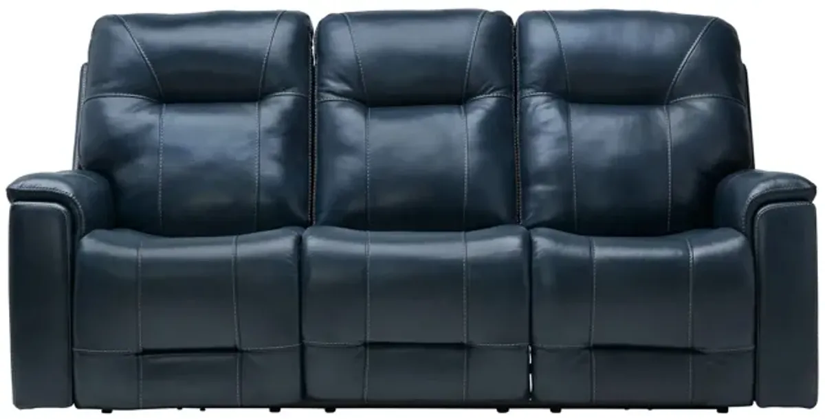 Roman Ocean Triple Power Reclining Leather Sofa