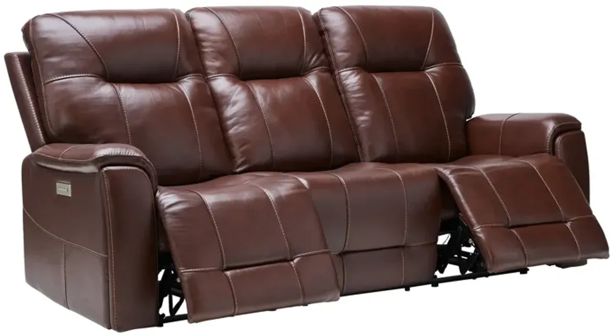 Roman Coffee Triple Power Reclining Leather Sofa